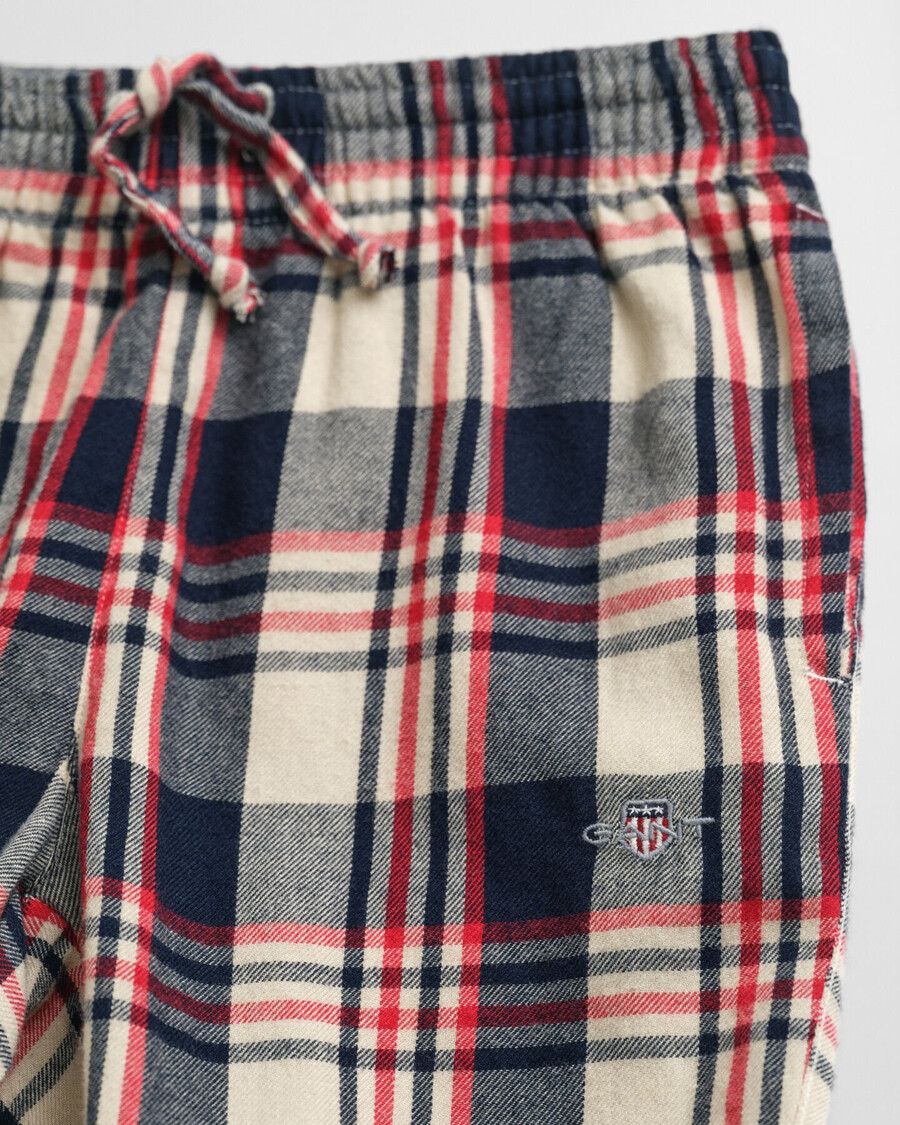 kinder-flanell-pyjamahose mit karomuster – rubinrot