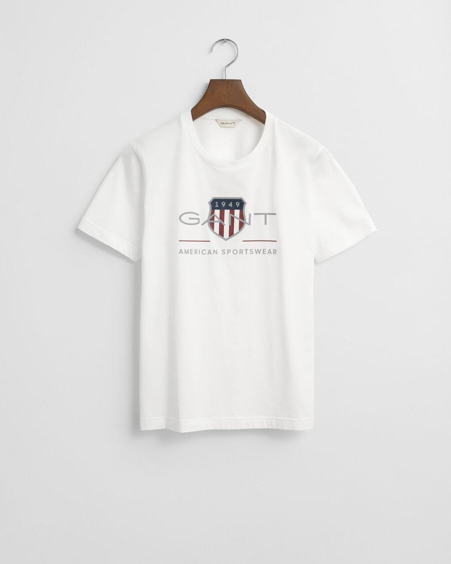 teens archive shield t-shirt – weiß