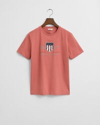 teens archive shield t-shirt – verblasstes ziegelrot