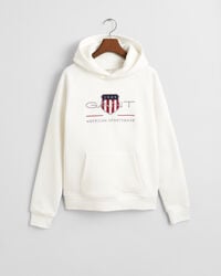 teens archive shield hoodie – eierschale