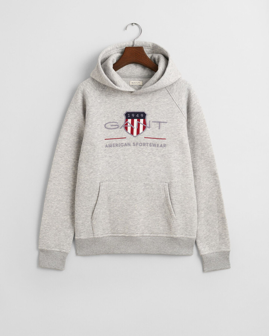 teens archive shield hoodie – hellgrau meliert