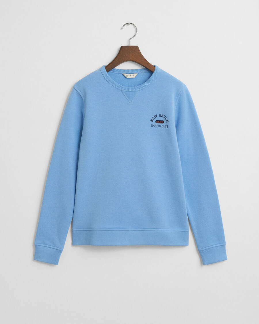teenager-sweatshirt mit grafikprint und rundhalsausschnitt – traumblau