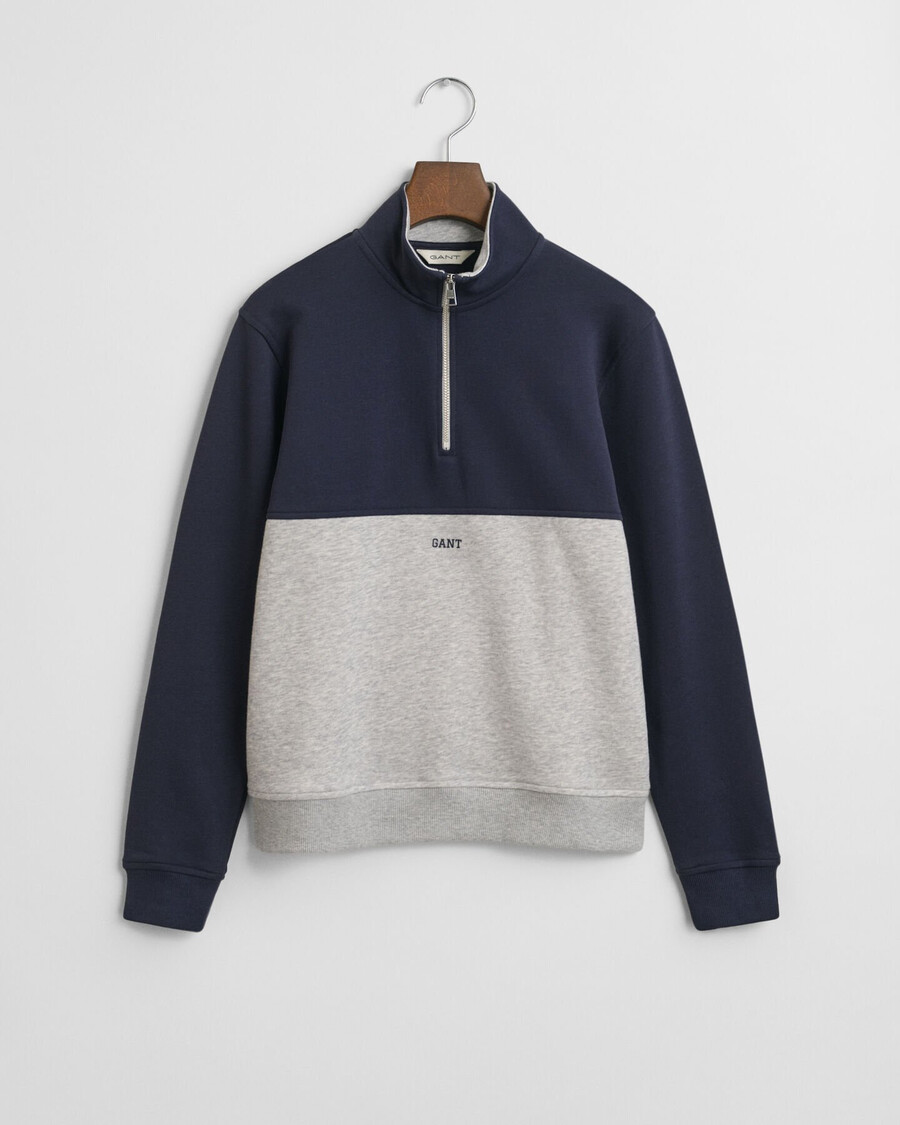 teens blocked halfzip sweatshirt - hellgrau meliert