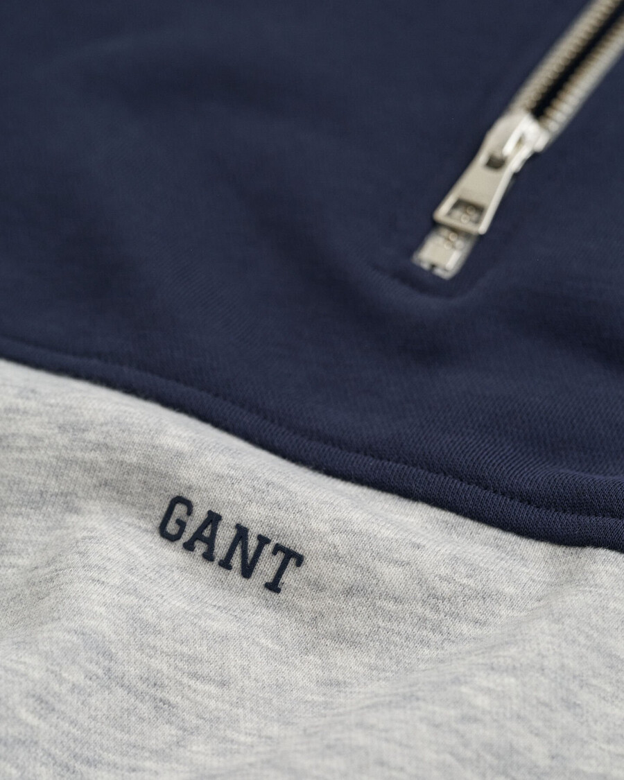 teens blocked halfzip sweatshirt - hellgrau meliert