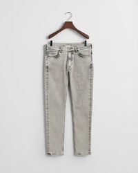 slim-fit-jeans für jungen im teenageralter – grau used-look