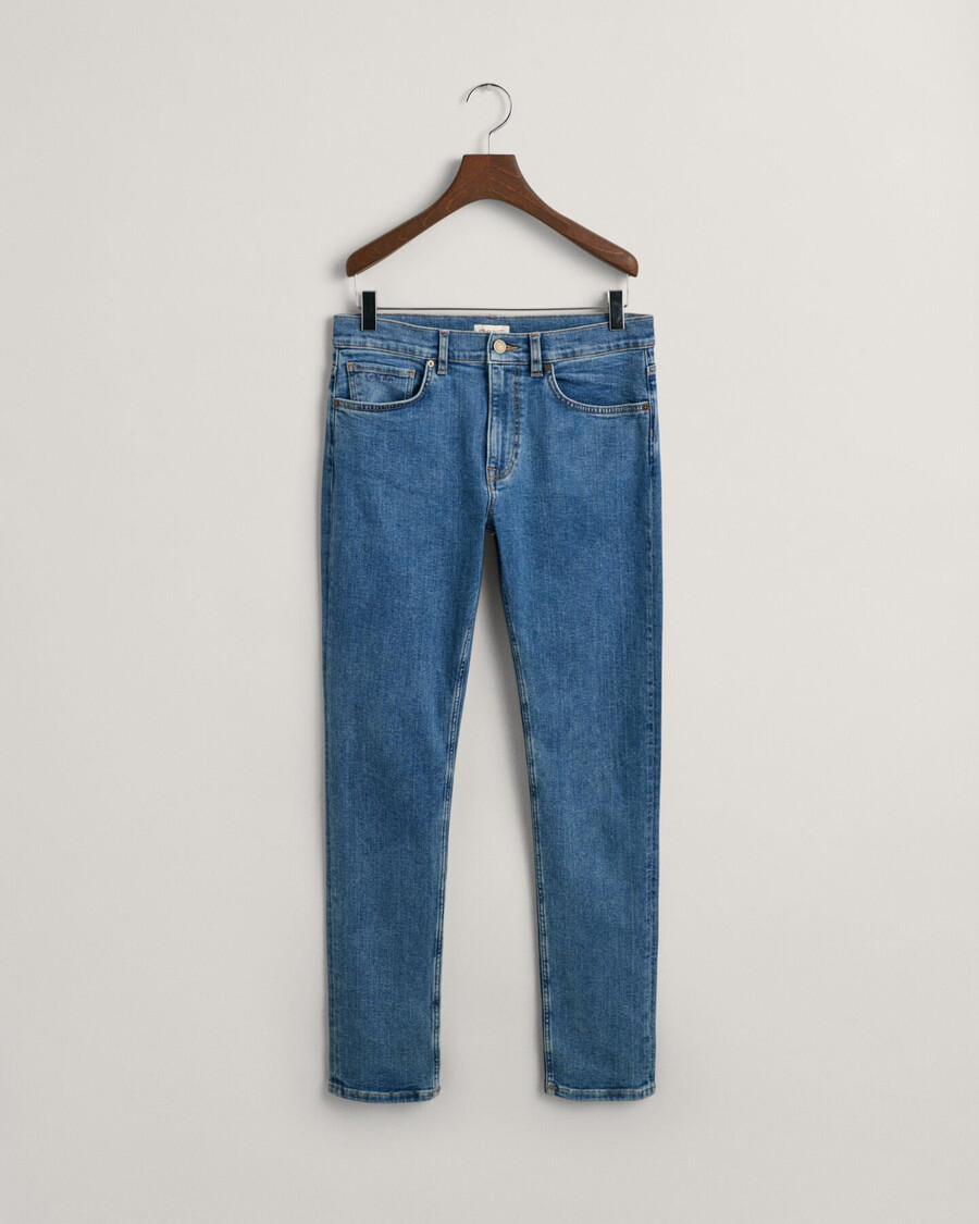 slim-fit-jeans für jungen teenager – mittelblau