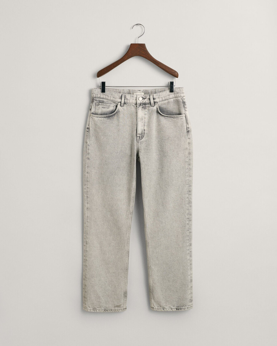 relaxed fit jeans für teenager-jungen – grau used-look