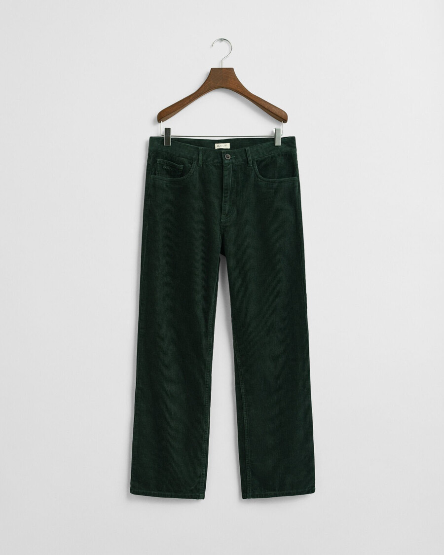 cordhose für teenager-jungen mit 5 taschen – tartangrün