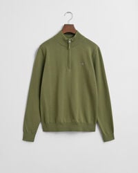 teens shield baumwoll-pullover mit halbem reißverschluss – olivgrün