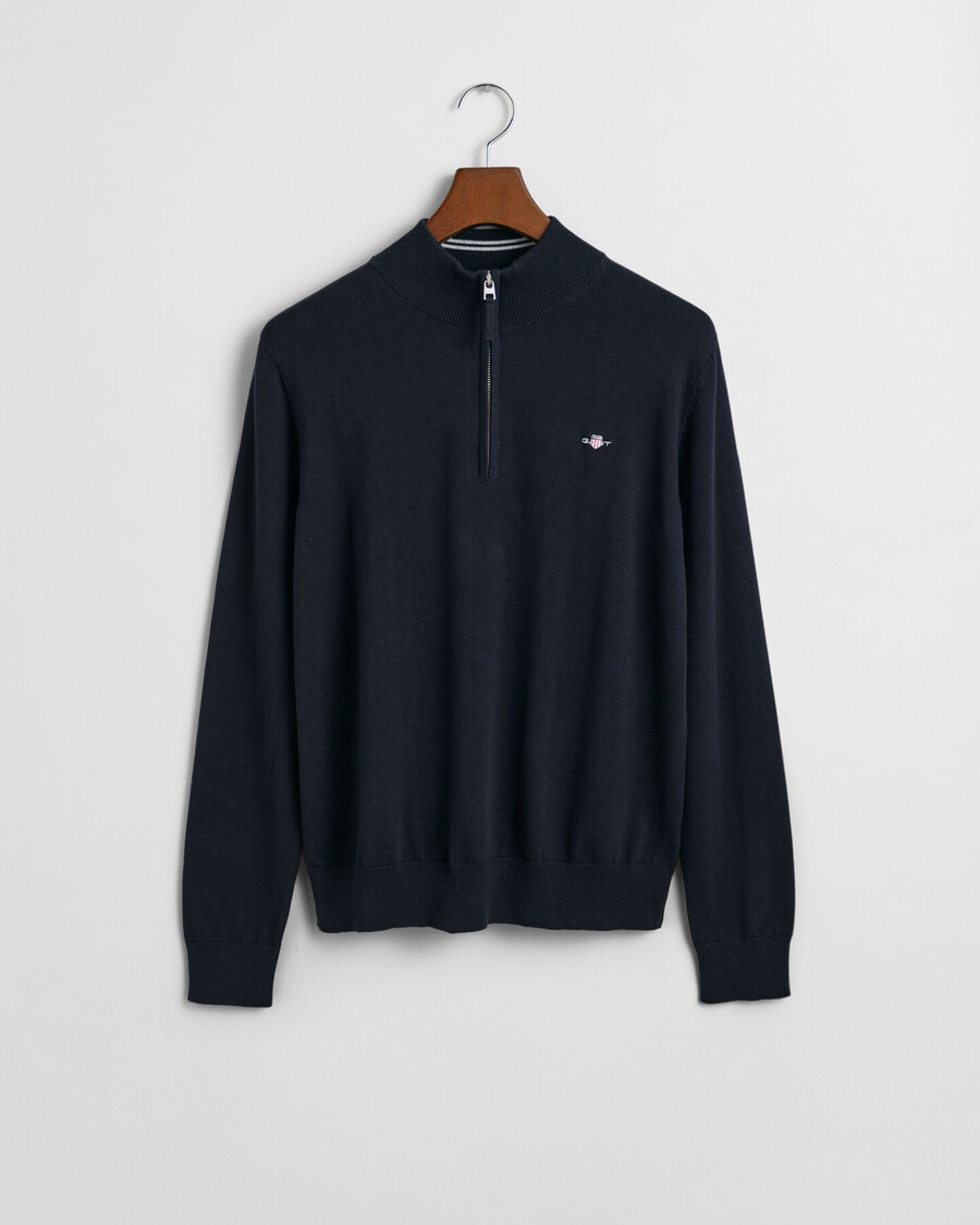 teens shield baumwoll-pullover mit halbem reißverschluss – abendblau