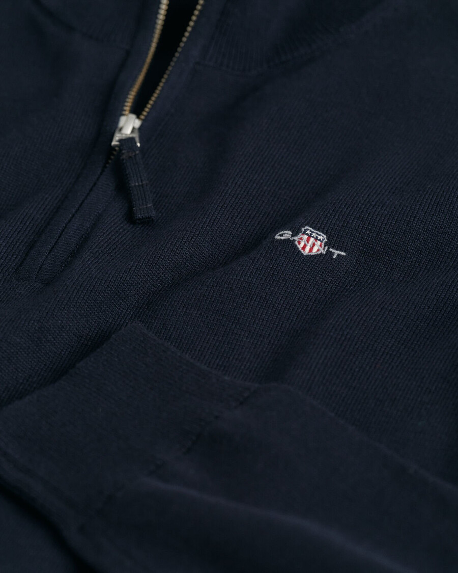 teens shield baumwoll-pullover mit halbem reißverschluss – abendblau