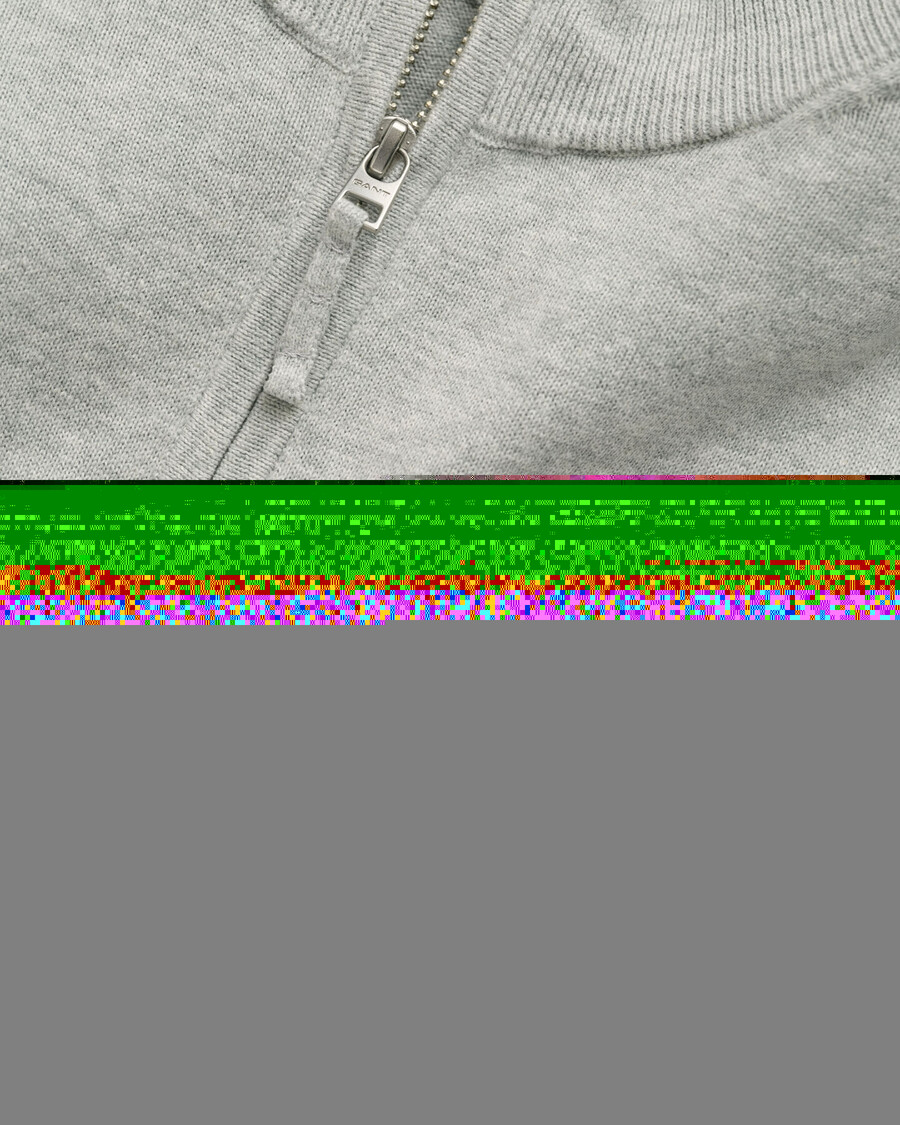 teens shield baumwoll-pullover mit halbem reißverschluss – hellgrau meliert