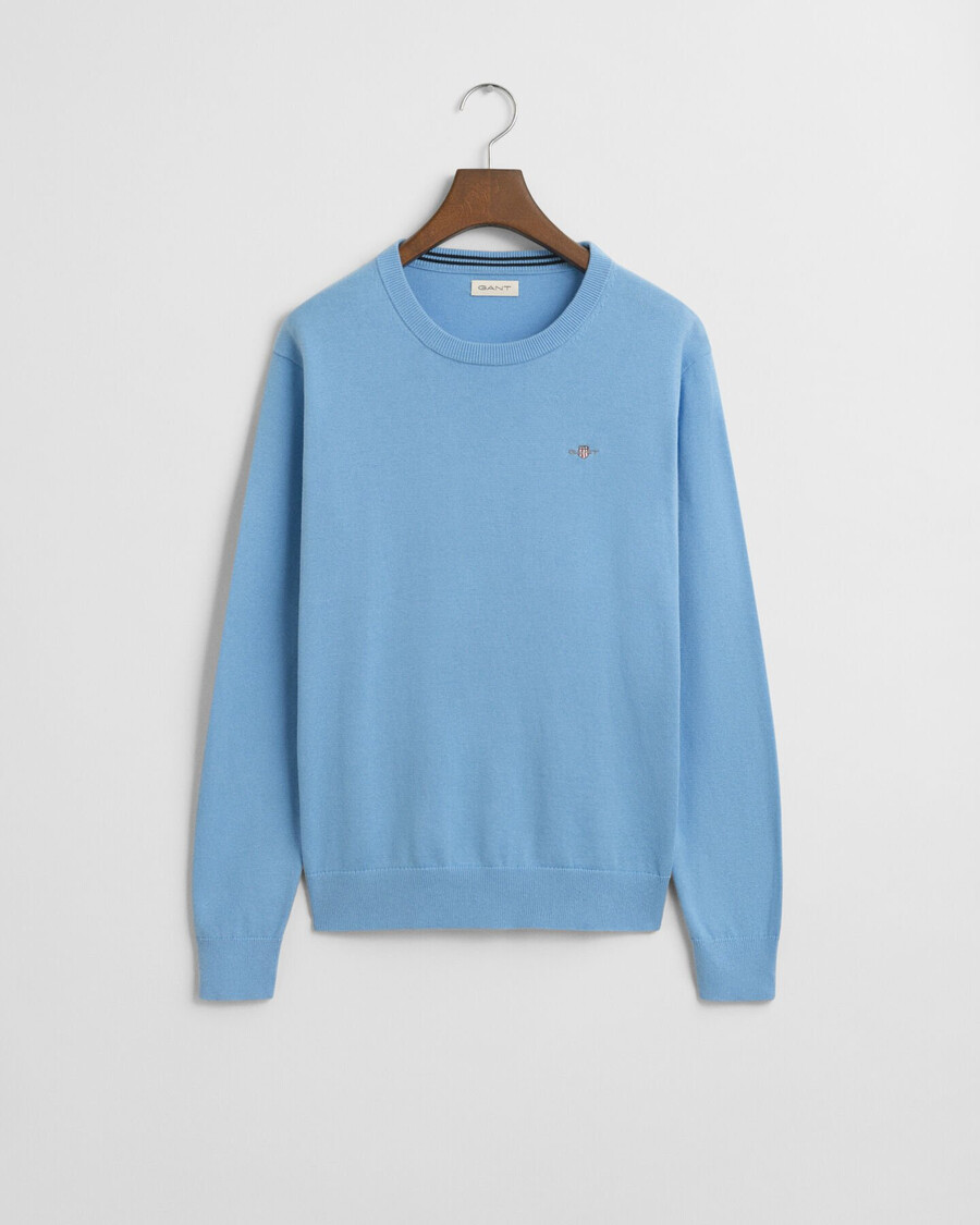 teens shield klassischer baumwollpullover mit rundhalsausschnitt – traumblau