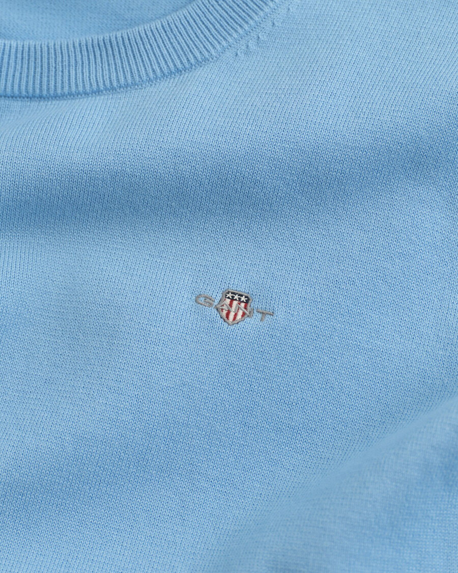 teens shield klassischer baumwollpullover mit rundhalsausschnitt – traumblau
