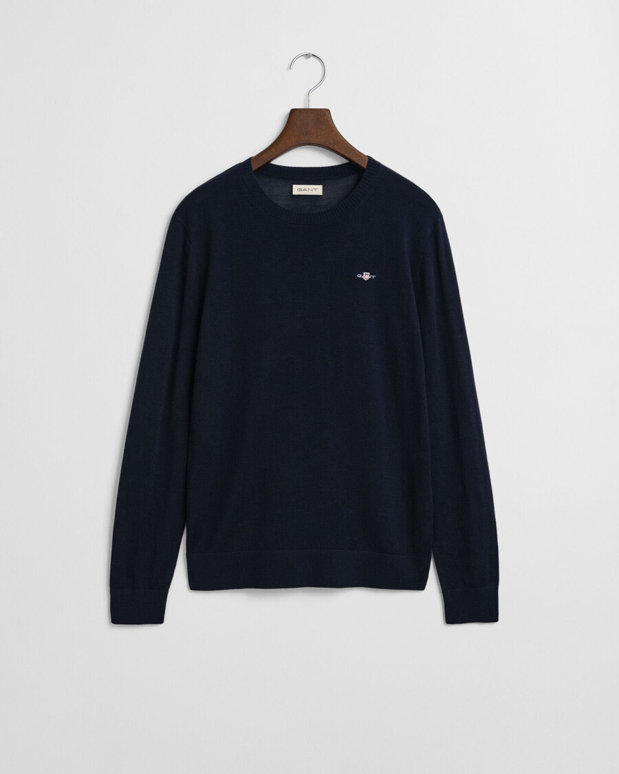 teenager-pullover aus extrafeiner merinowolle mit rundhalsausschnitt – abendblau