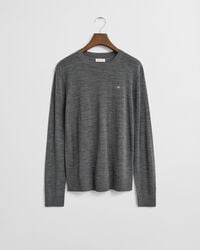 teenager-pullover aus extrafeiner merinowolle mit rundhalsausschnitt – anthrazit meliert