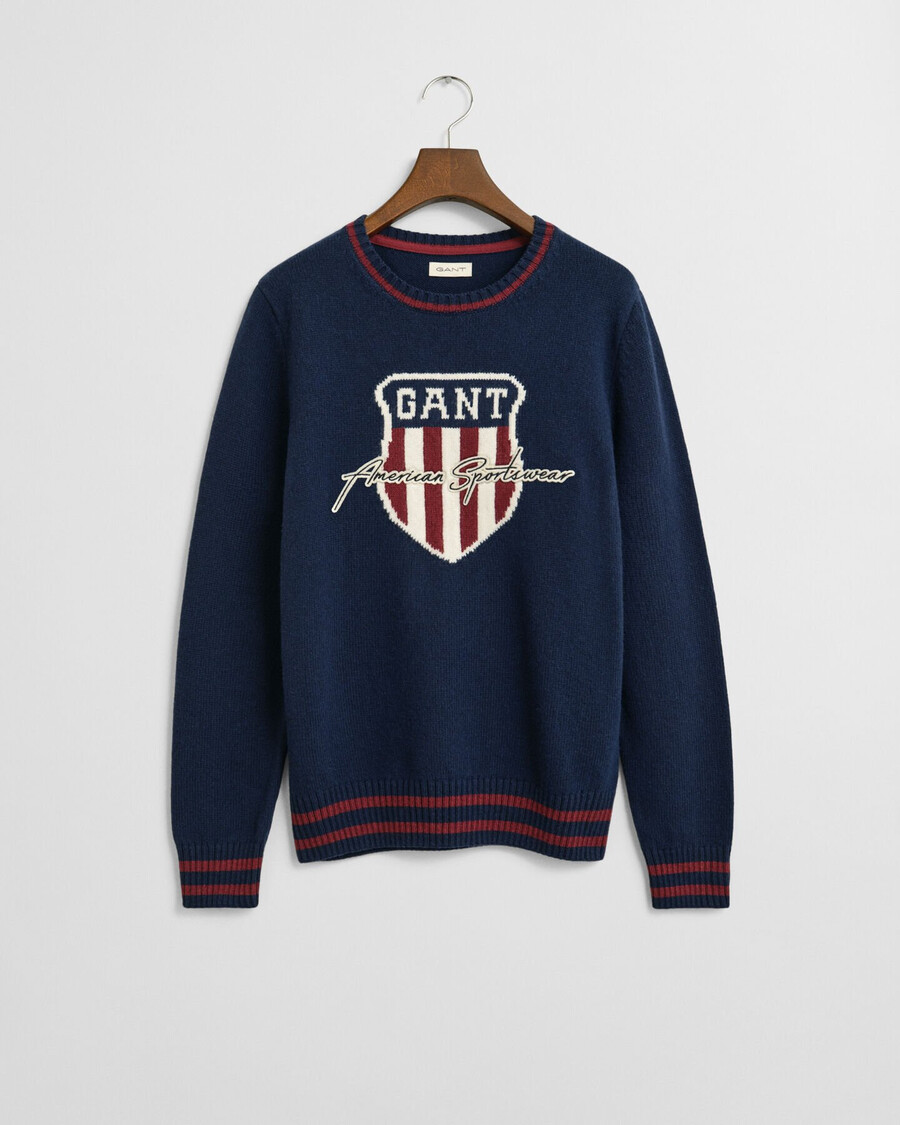 strickpullover mit grafikmuster für teenager – abendblau