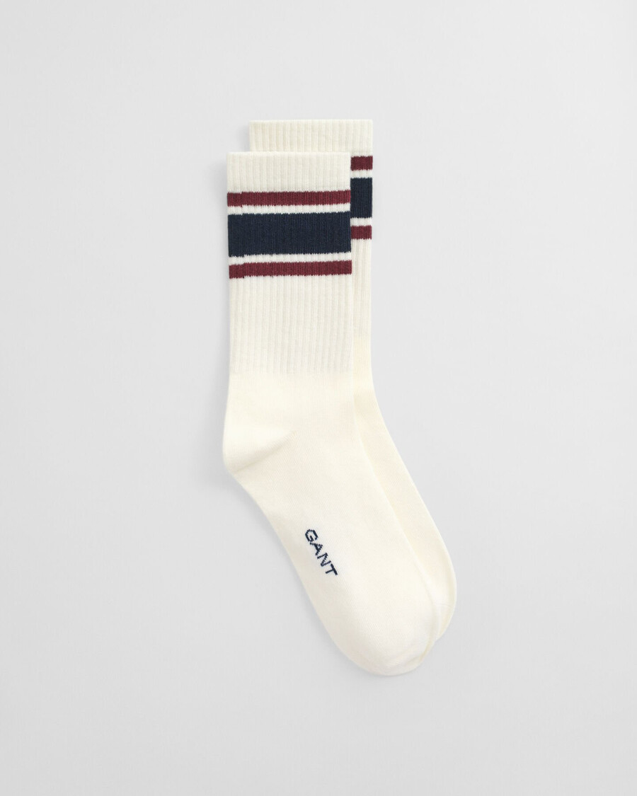 gestreifte college-socken für teenager – creme