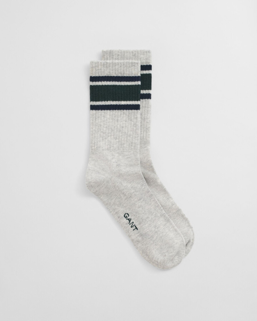 gestreifte college-socken für teenager – hellgrau meliert