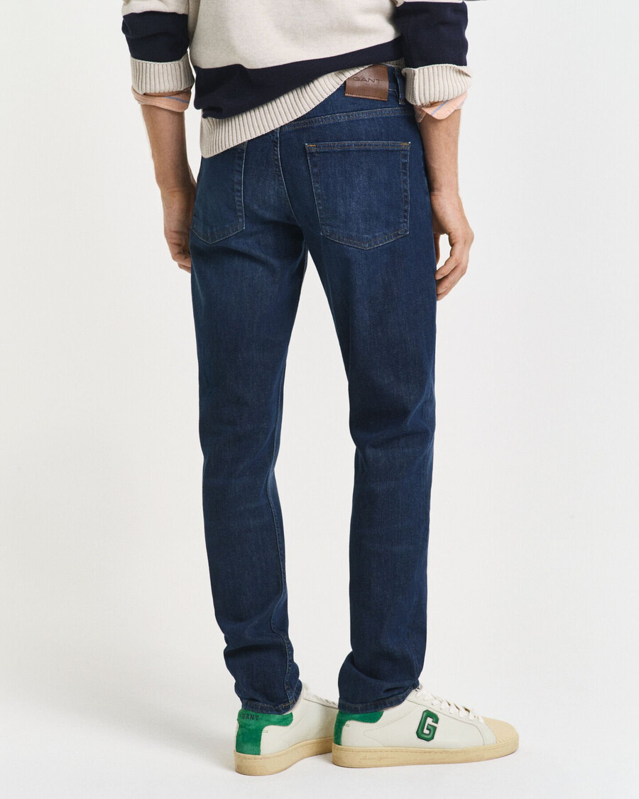 slim-fit-jeans – dunkelblau used-look