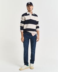 slim-fit-jeans – dunkelblau used-look