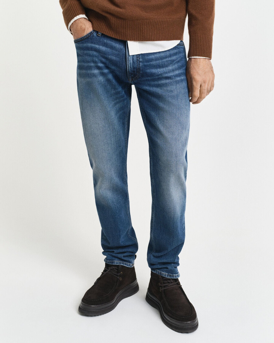 slim-fit-jeans – mittelblau vintage