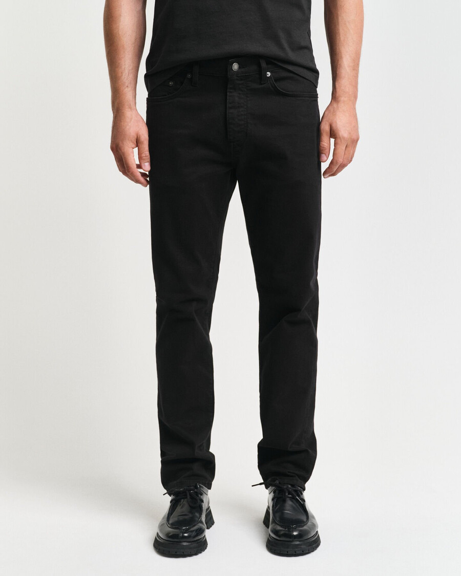 desert jeans mit regulärer passform – schwarz