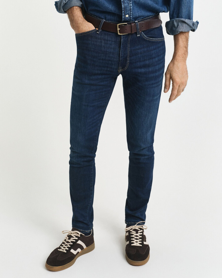 extra slim fit active recover jeans - dunkelblau used-look