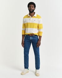 slim fit jeans mit sauberer waschung – mittelblau vintage