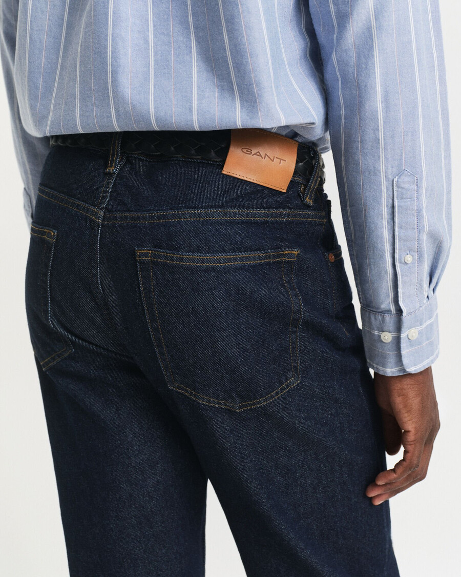 straight fit jeans – dunkelblau raw