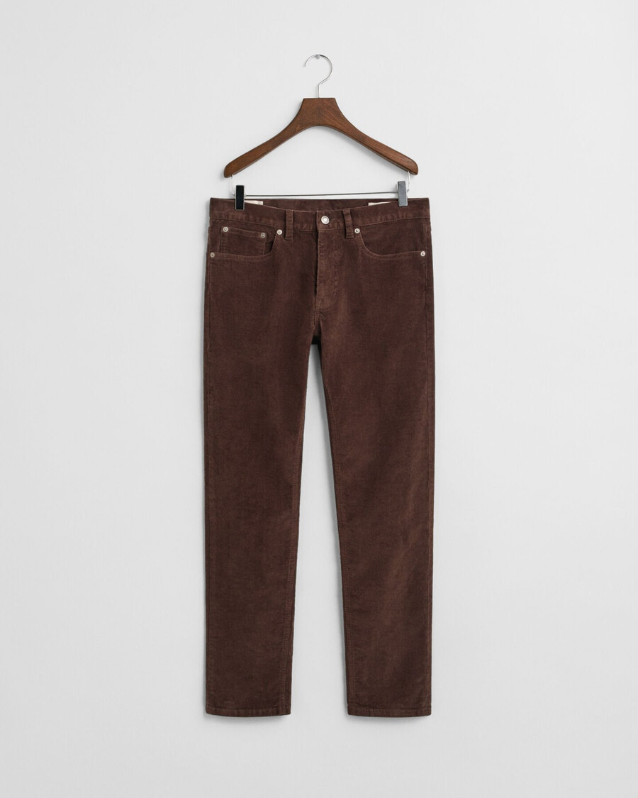 schmal geschnittene cordjeans – dunkelbraun