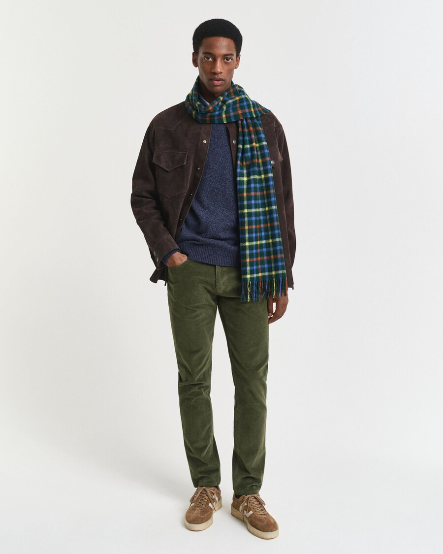 schmal geschnittene cordjeans – country green