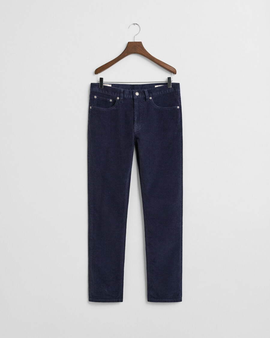 schmal geschnittene cordjeans – abendblau