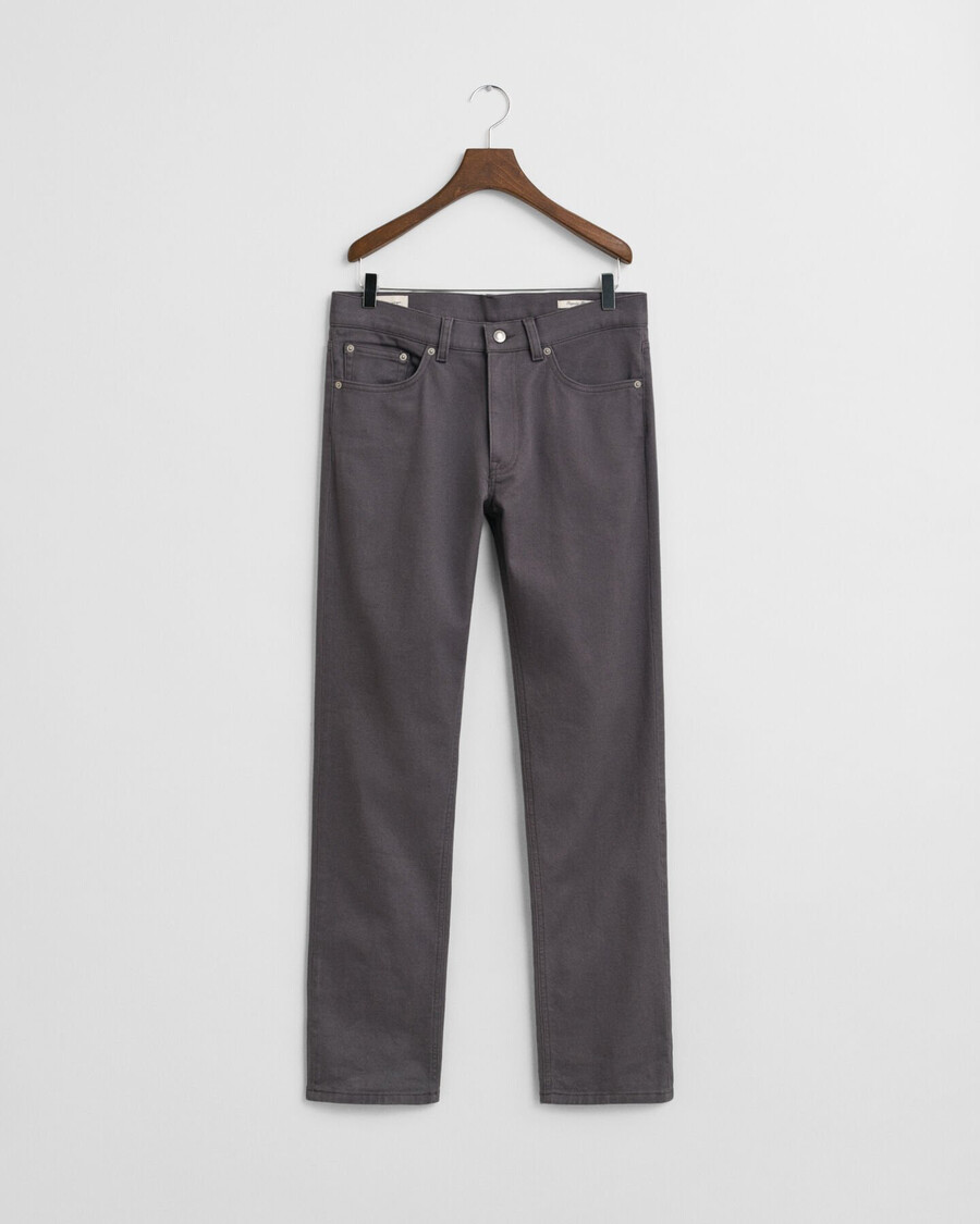 regular fit jeans aus weichem twill – anthrazit