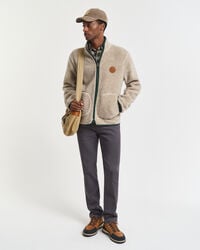 regular fit jeans aus weichem twill – anthrazit