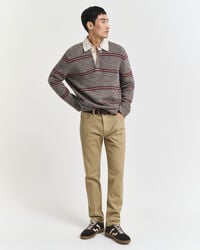 regular fit jeans aus weichem twill – woody beige
