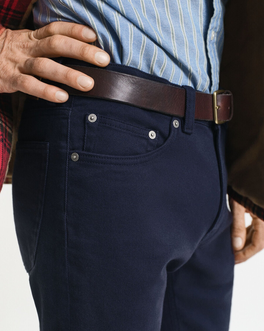 regular fit jeans aus weichem twill – abendblau