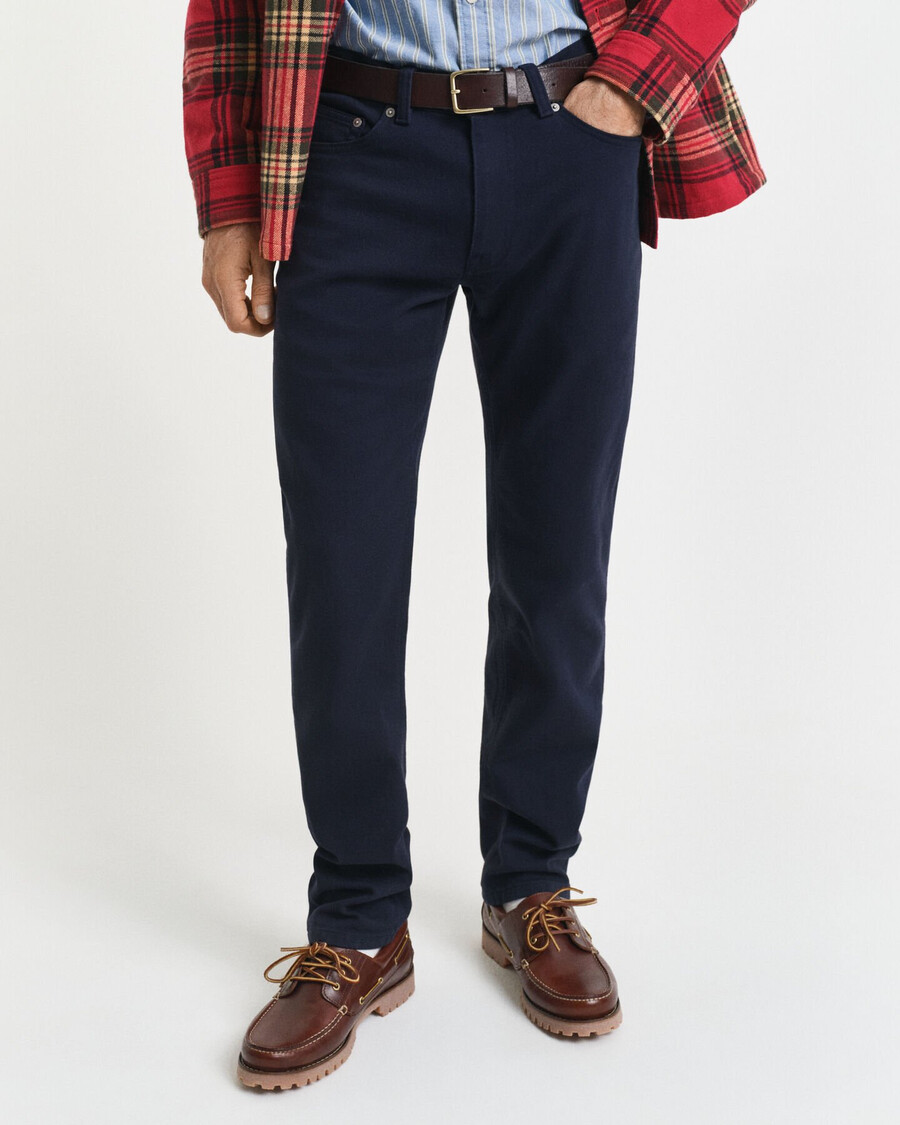 regular fit jeans aus weichem twill – abendblau