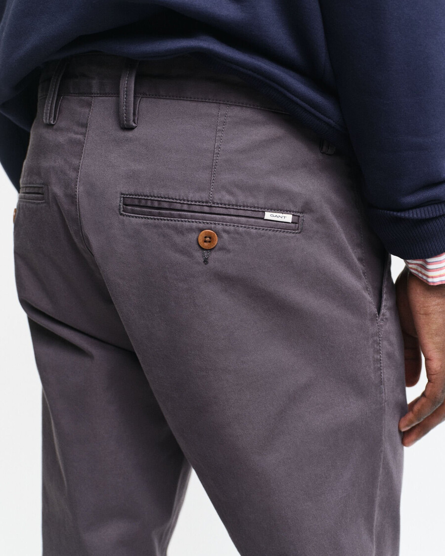 slim fit twill chinos - anthrazit