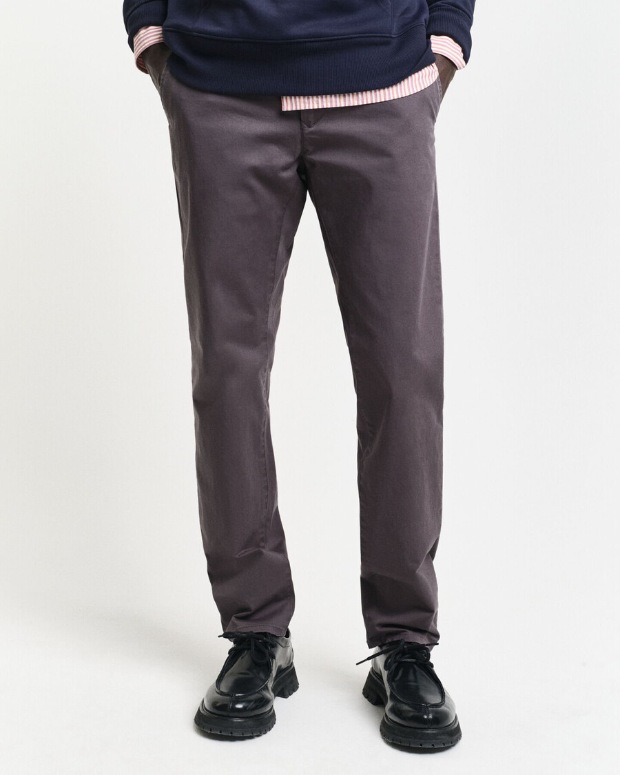 slim fit twill chinos - anthrazit