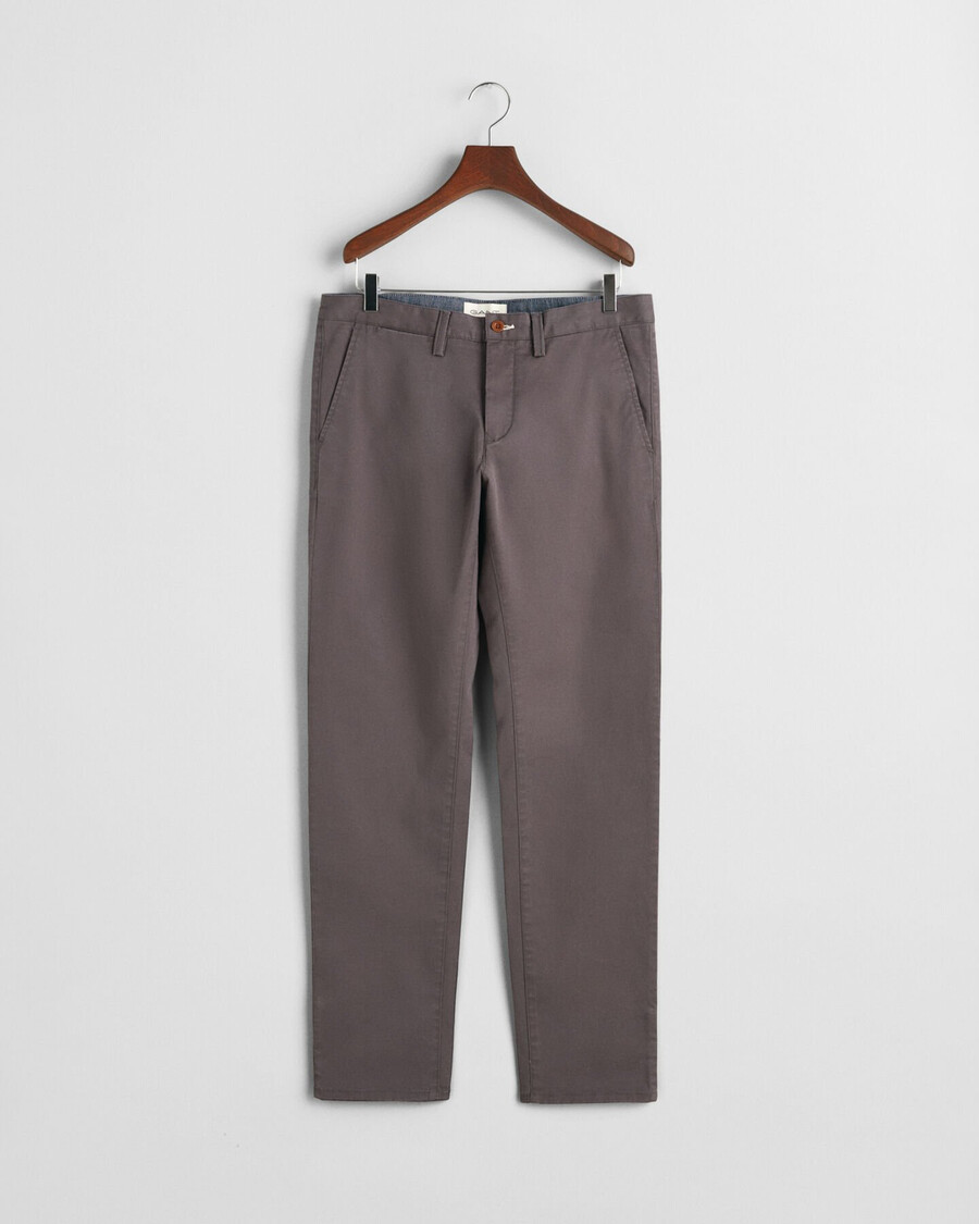 slim fit twill chinos - anthrazit