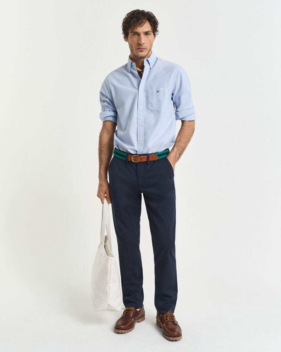 slim fit twill chinos - marine