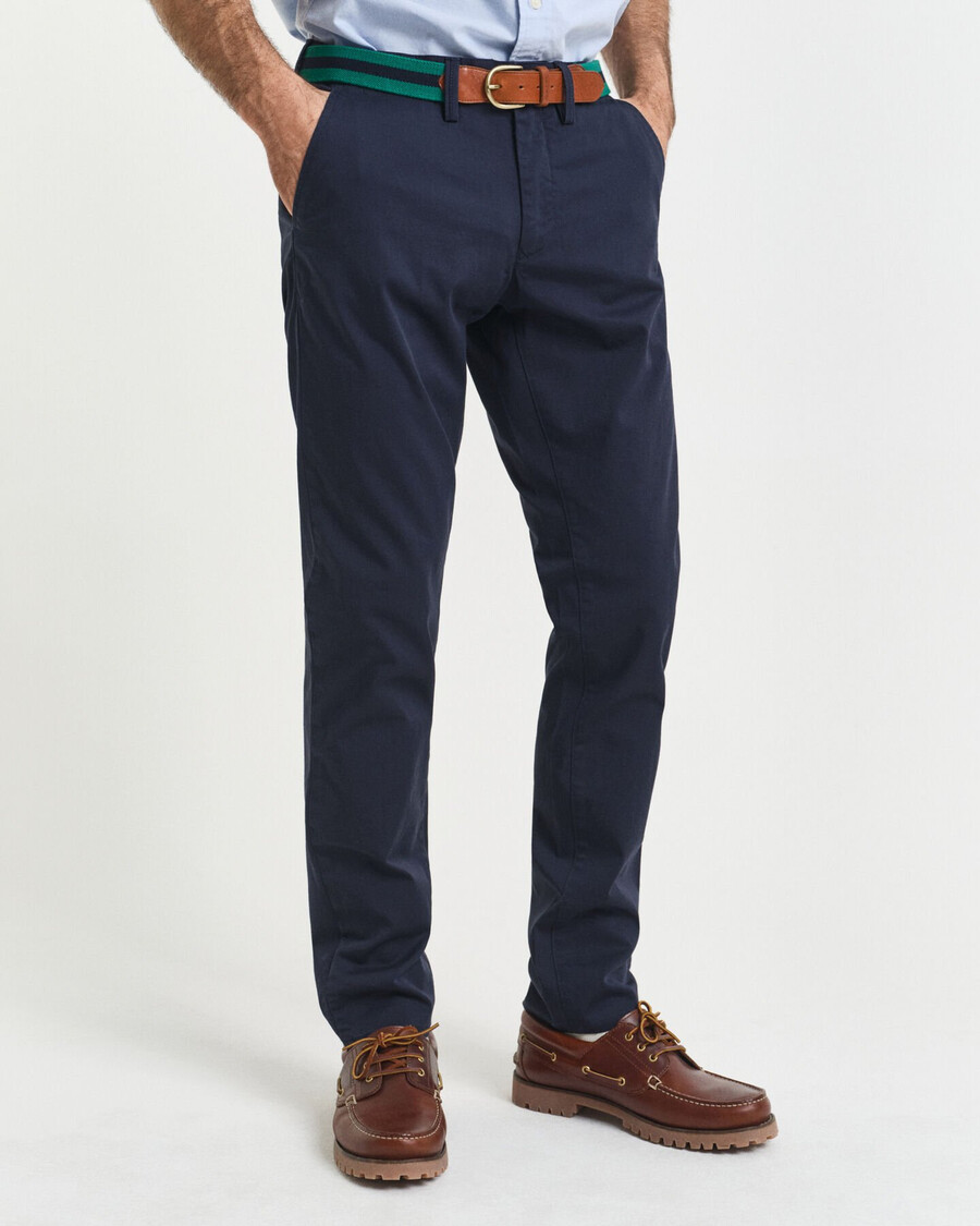 slim fit twill chinos - marine