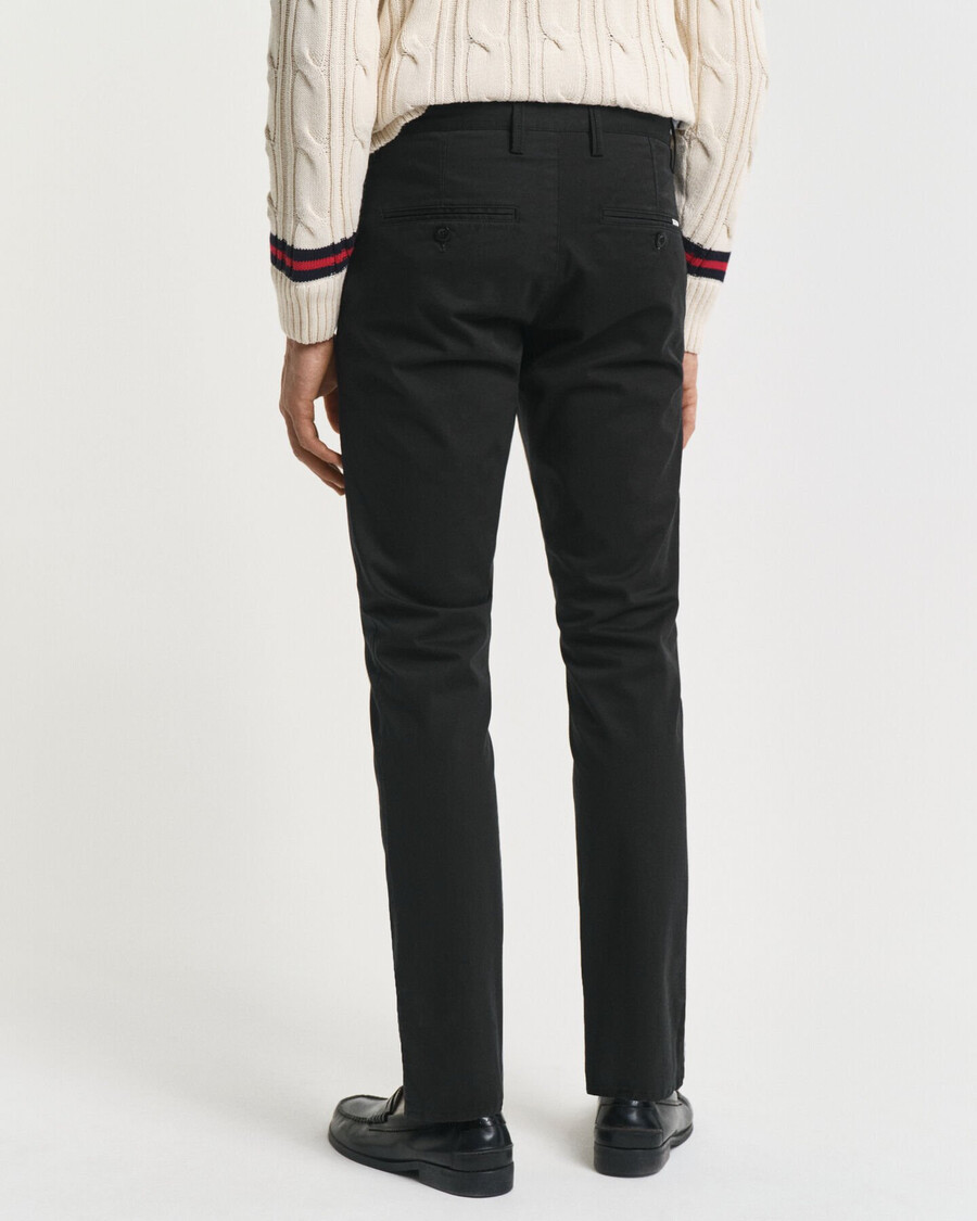 slim fit twill chinos – schwarz