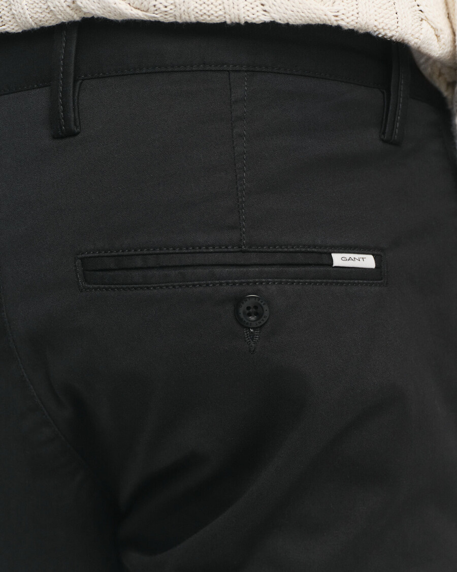 slim fit twill chinos – schwarz