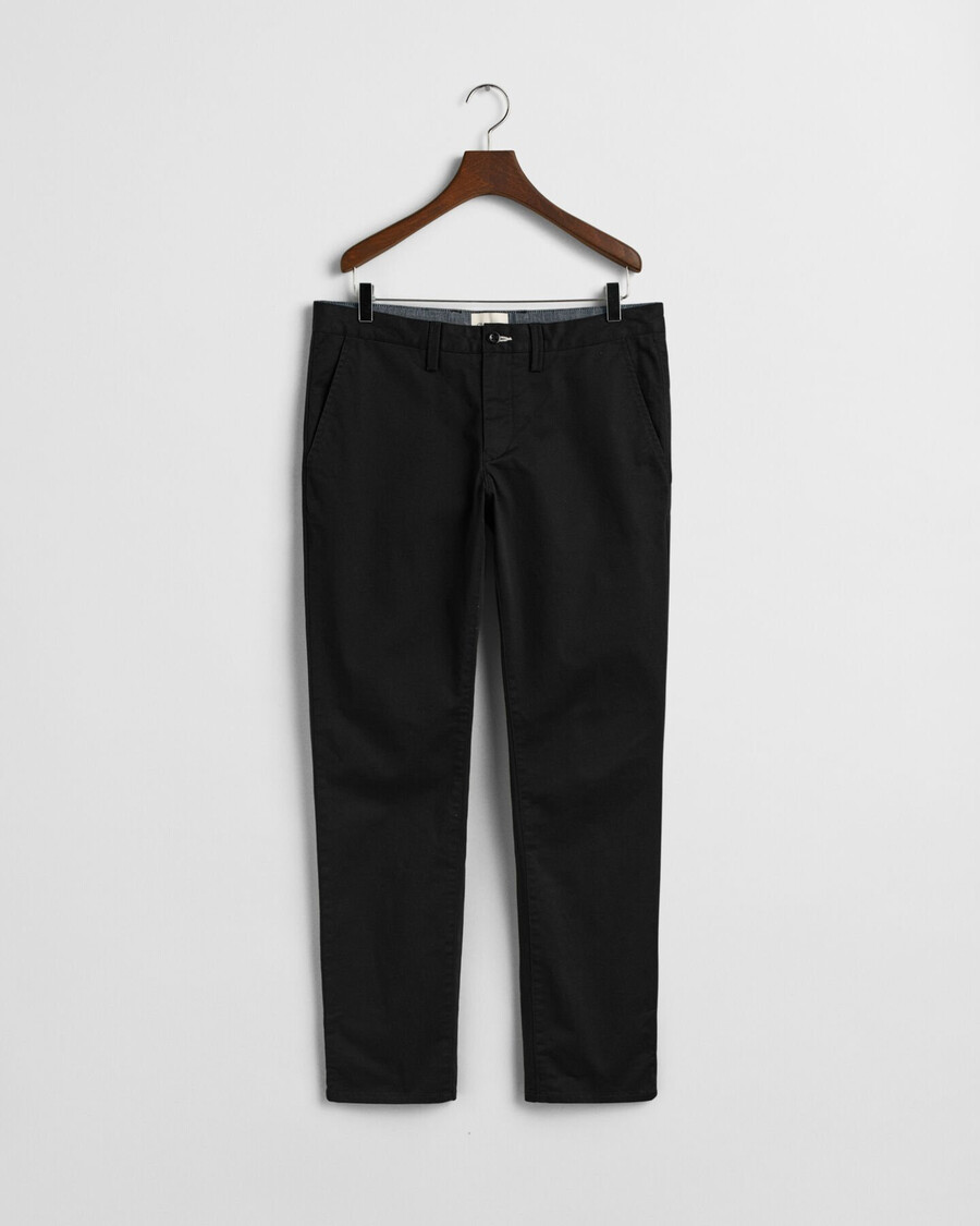 slim fit twill chinos – schwarz