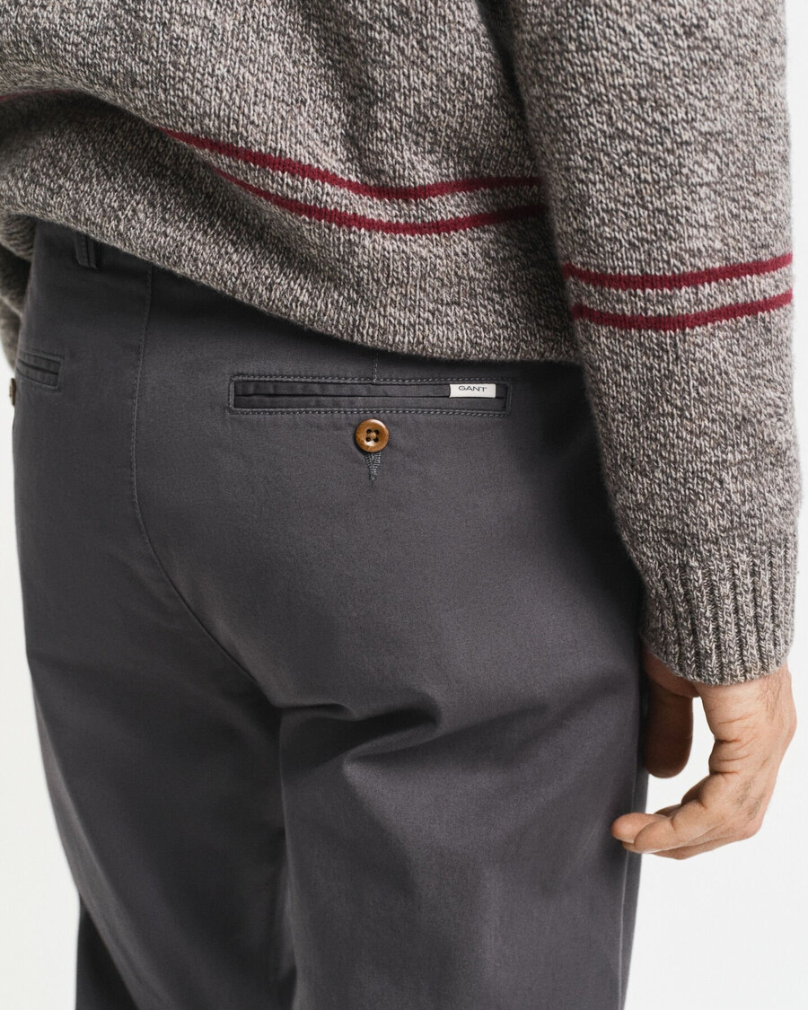 twill-chinos mit normaler passform – anthrazit