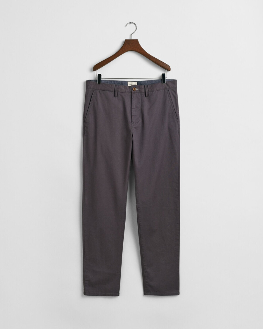 twill-chinos mit normaler passform – anthrazit