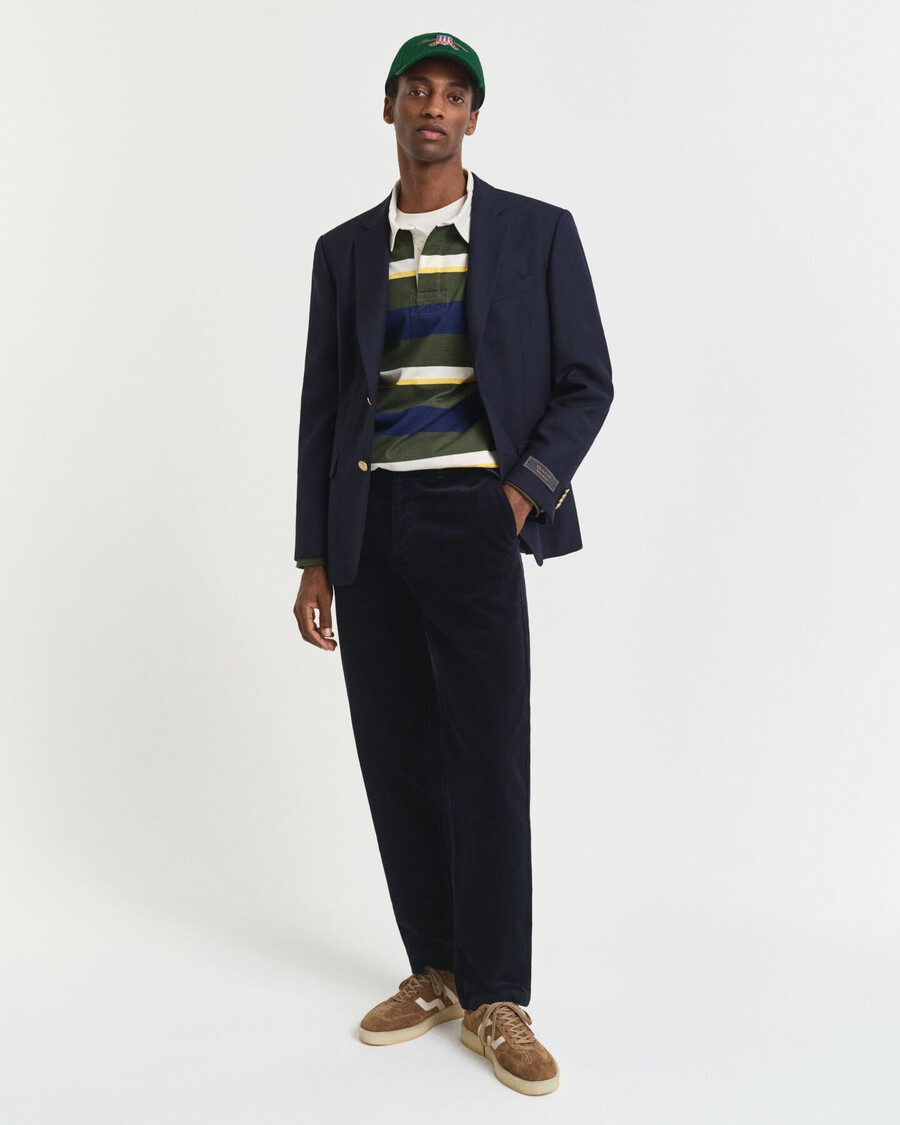 cord-chinos in regulärer passform – abendblau