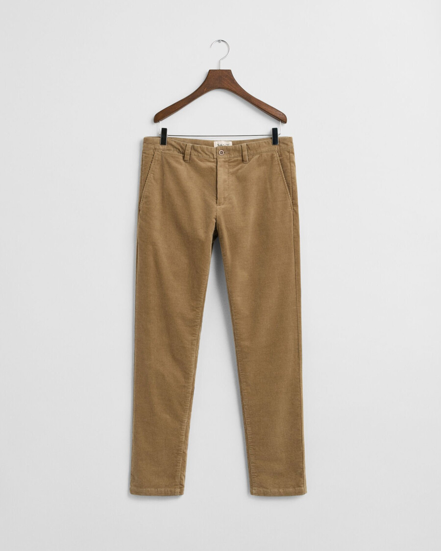 schmal geschnittene cord-chinos – helltaupe